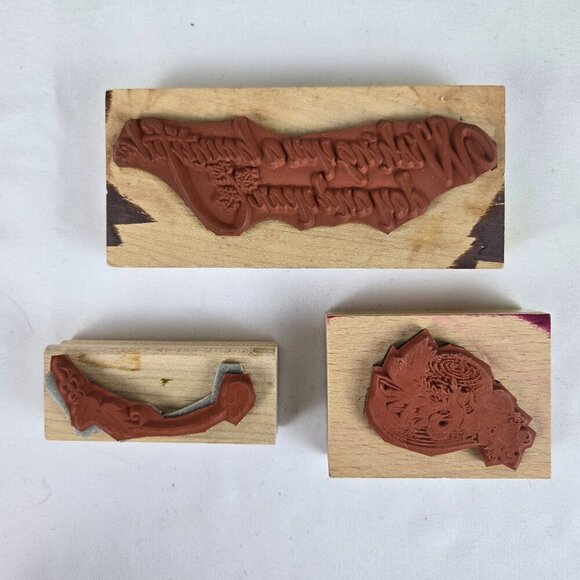 Mixed Brands Bundle of 12 Rubber Stamps with Halloween and Easter Themes - Picture 7 of 10